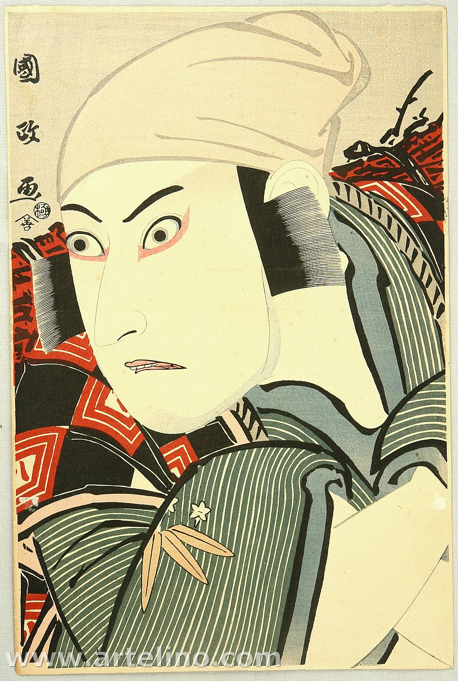 Utagawa Kunimasa, Ichikawa Yaozō III as Satō Tadanobu, 1796, Ukiyo-e woodblock print