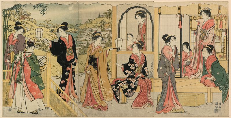 Torii Kiyonaga, Mitate Jōruri-hime Ushiwakamaru, 1780s, Ukiyo-e woodblock print
