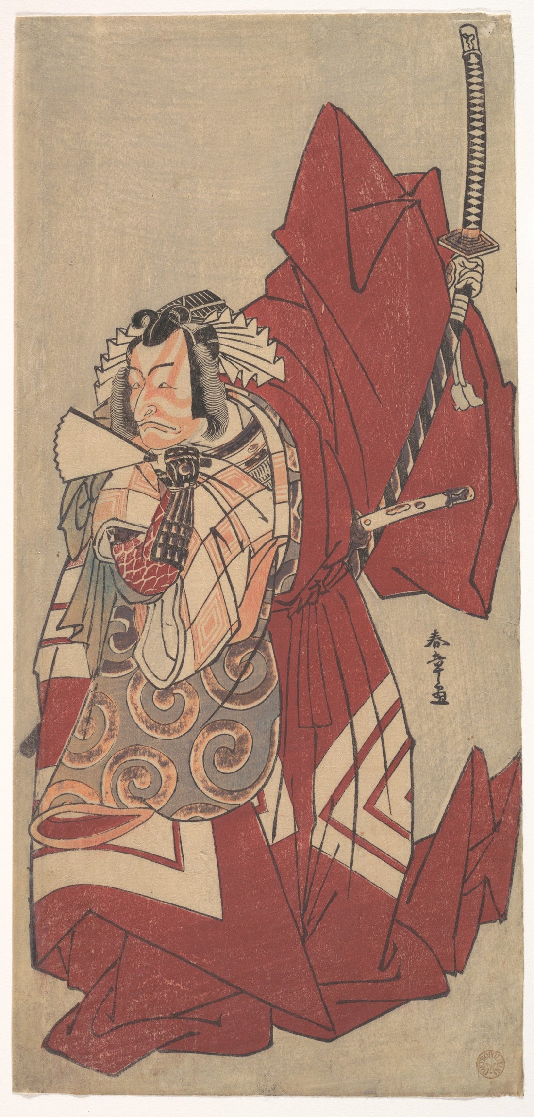 Ichikawa Danjūrō V, Stop Right There (Kabuki's Most Iconic Role), Edo period, Ukiyo-e woodblock print