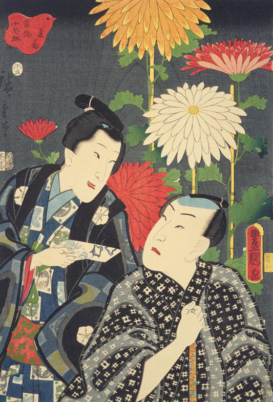 Utagawa Toyokuni III and Utagawa Hiroshige I, Tosei Jikkasen Natsugiku, 1858, Ukiyo-e woodblock print collaboration