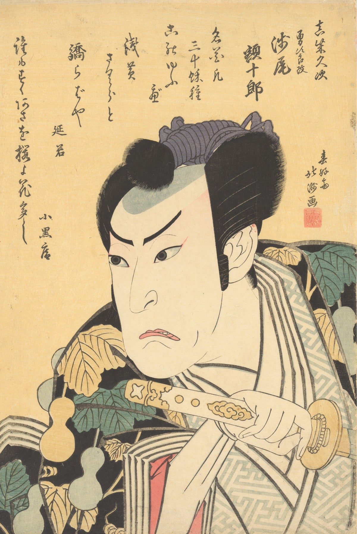 Hokushū, Kabuki actor portrait, Ukiyo-e woodblock print