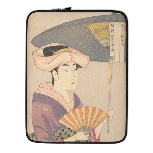 Kitagawa Utamaro, Woman Holding Up a Parasol, Edo period, Ukiyo-e woodblock print, laptop sleeve
