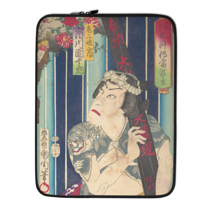 Toyohara Kunichika, Ichikawa Danjūrō as Sanjō, 1875, Ukiyo-e woodblock print, laptop sleeve
