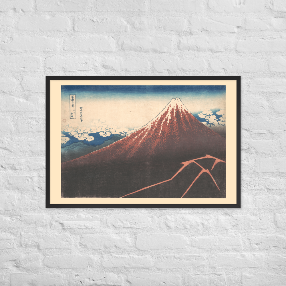 Katsushika Hokusai, Storm below Mount Fuji (Sanka no haku u), c. 1830–1832, Ukiyo-e woodblock print