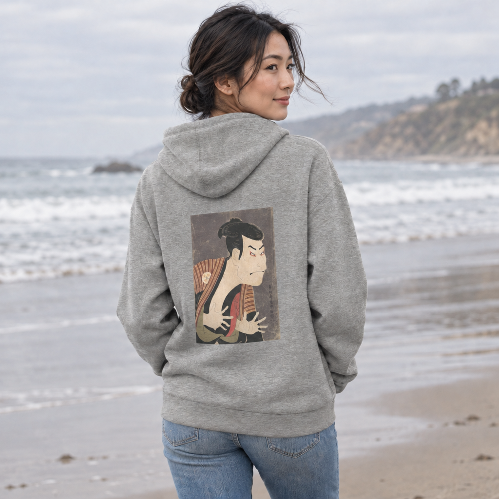 Toshusai Sharaku’s “Ōtani Oniji III as Yakko Edobei” Ukiyo-e woodblock black back-print hoodie