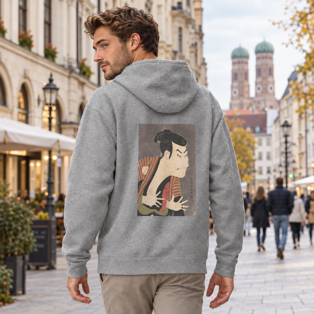 Toshusai Sharaku’s “Ōtani Oniji III as Yakko Edobei” Ukiyo-e woodblock black back-print hoodie