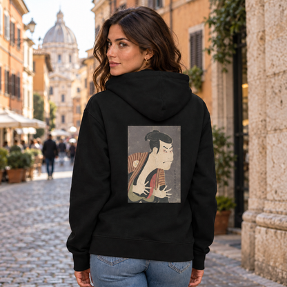 Toshusai Sharaku’s “Ōtani Oniji III as Yakko Edobei” Ukiyo-e woodblock black back-print hoodie