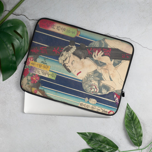 Laptop Sleeve | Kunichika: "Ichikawa Danjūrō as Sanjō" Premium Print Laptop Sleeve