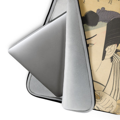 Laptop Sleeve | Shunkōsai Hokushū: "The Actor Asao Gakujūrō I (previously Yūjirō I) as Mashiba Hisatsugu" Premium Print Laptop Sleeve