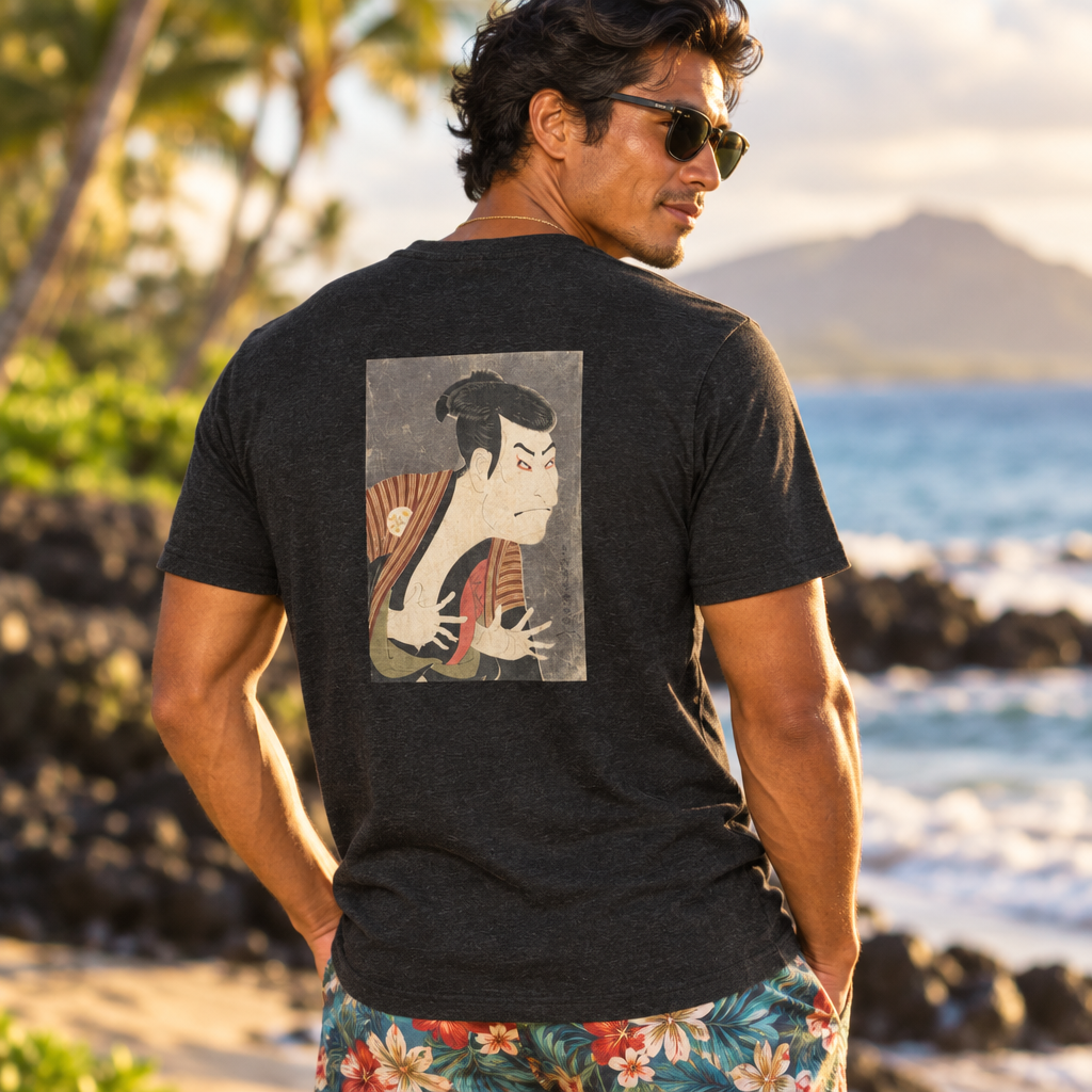 Toshusai Sharaku’s “Ōtani Oniji III as Yakko Edobei” Ukiyo-e woodblock back-print T-shirt
