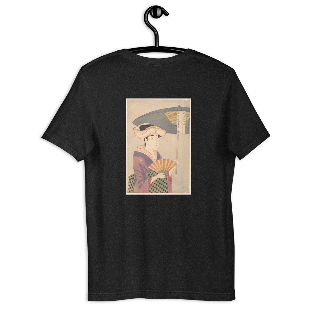Kitagawa Utamaro, Woman Holding Up a Parasol, Edo period, Ukiyo-e woodblock print, back-print T-shirt
