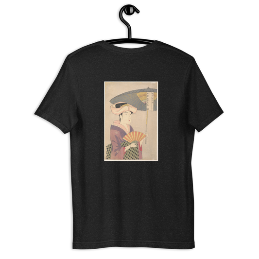 Kitagawa Utamaro, Woman Holding Up a Parasol, Edo period, Ukiyo-e woodblock print, back-print T-shirt
