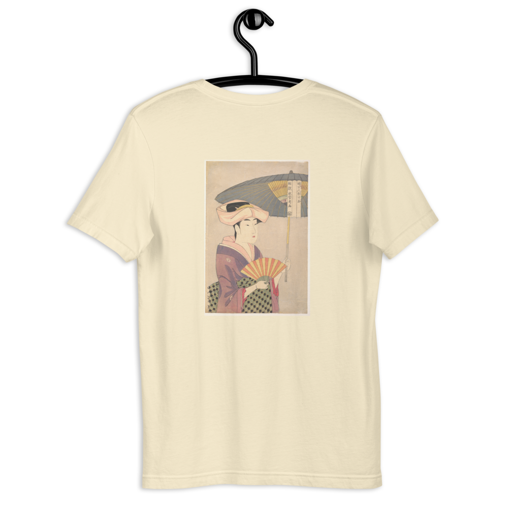 Kitagawa Utamaro, Woman Holding Up a Parasol, Edo period, Ukiyo-e woodblock print, back-print T-shirt
