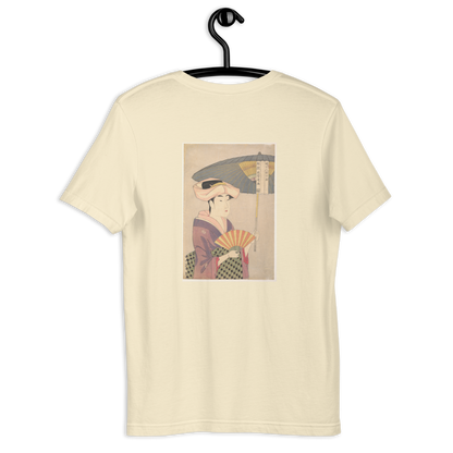 Kitagawa Utamaro, Woman Holding Up a Parasol, Edo period, Ukiyo-e woodblock print, back-print T-shirt
