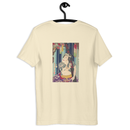 Toyohara Kunichika, Ichikawa Danjūrō as Sanjō, Meiji period, Ukiyo-e woodblock print, back-print T-shirt
