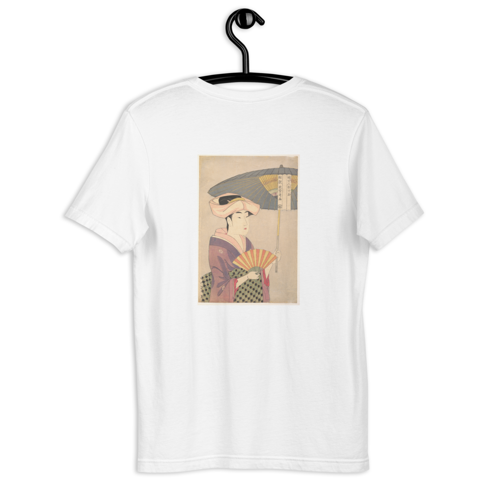 Kitagawa Utamaro, Woman Holding Up a Parasol, Edo period, Ukiyo-e woodblock print, back-print T-shirt
