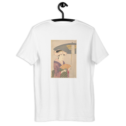 Kitagawa Utamaro, Woman Holding Up a Parasol, Edo period, Ukiyo-e woodblock print, back-print T-shirt
