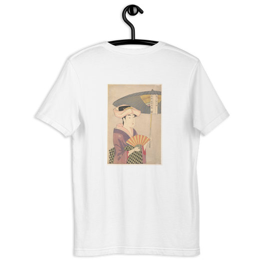 Kitagawa Utamaro, Woman Holding Up a Parasol, Edo period, Ukiyo-e woodblock print, back-print T-shirt
