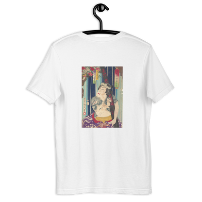 Toyohara Kunichika, Ichikawa Danjūrō as Sanjō, Meiji period, Ukiyo-e woodblock print, back-print T-shirt
